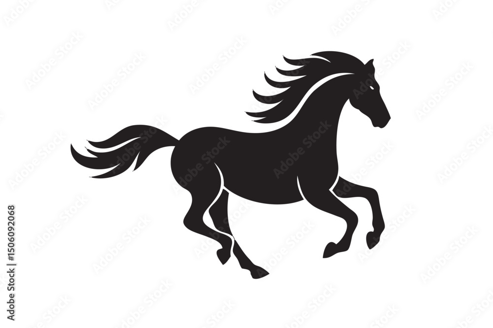 Horse silhouette vector illustration isolated on white. Horse silhouette vector illustration isolated on white.