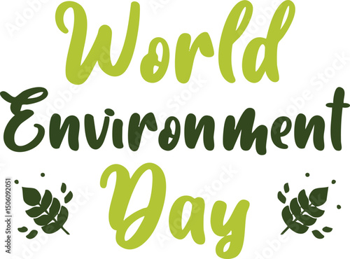 Green business design with green font letters forming a sale announcement sticker symbol, world environment day typography