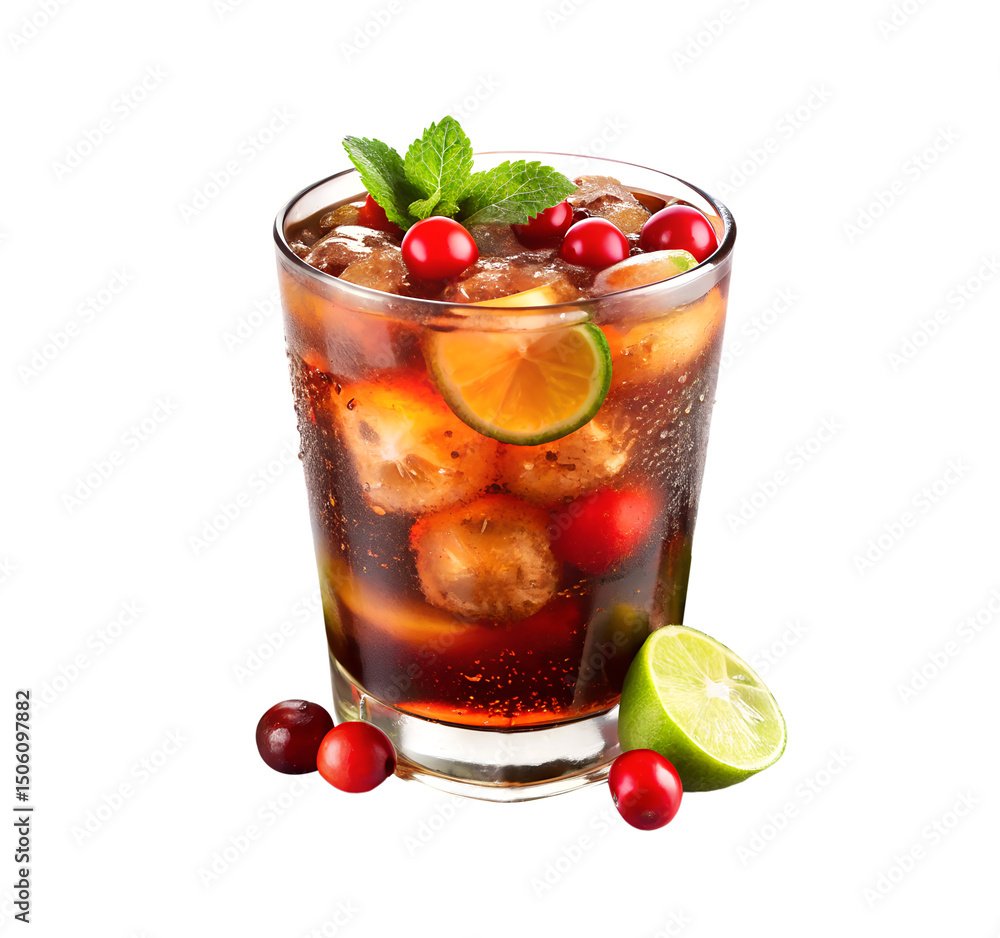 Brazilian Guaraná Soda Served In Glass Isolated On Transparent Background Brazilian Guaraná Soda Served In Glass Isolated On Transparent Background