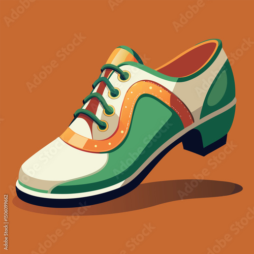 Unique vintage footwear design in vibrant colors showcasing intricate details and style Generative AI