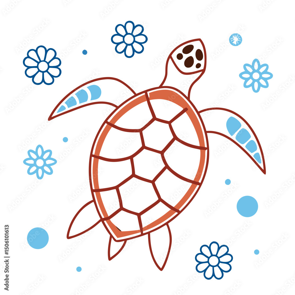 Obraz premium vector illustration of a turtle