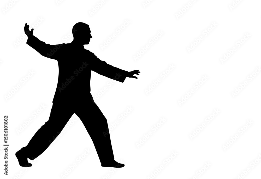 Elderly man walking confidently in silhouette against a white background, Concept of silhouettes of elderly people Elderly man walking confidently in silhouette against a white background, Concept of silhouettes of elderly people