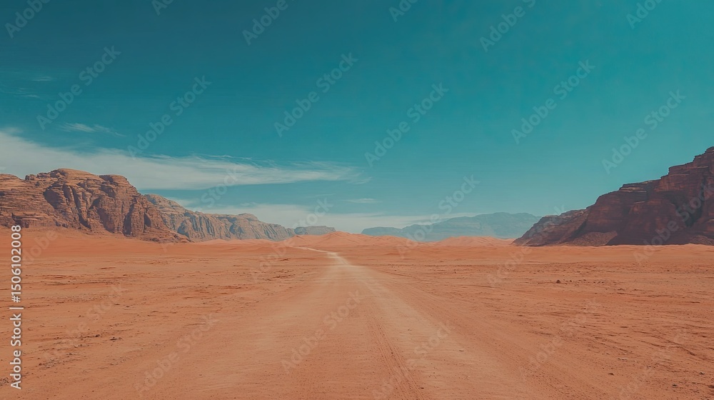 A desert landscape under a vibrant sky. A desert landscape under a vibrant sky.