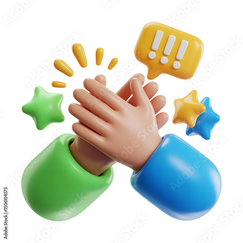 Vector illustration of gesture business man handshake in blue sleeve on white color background. 3d style design of man white skin hand shake agreement for web, banner, poster, print