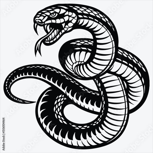 Anaconda line art White background illustration Generative Ai
