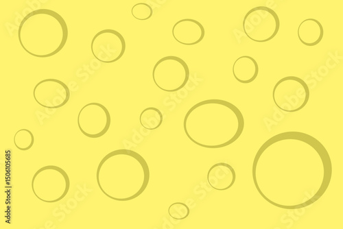 Bubbles create an abstract pattern on a vibrant yellow background showcasing simplicity and creativity in design elements