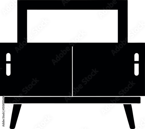 black and white vector illustration of furniture