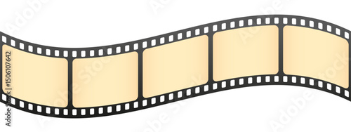 Film strip in vintage style. Old retro cinema movie strip. Video recording. Vector illustration
