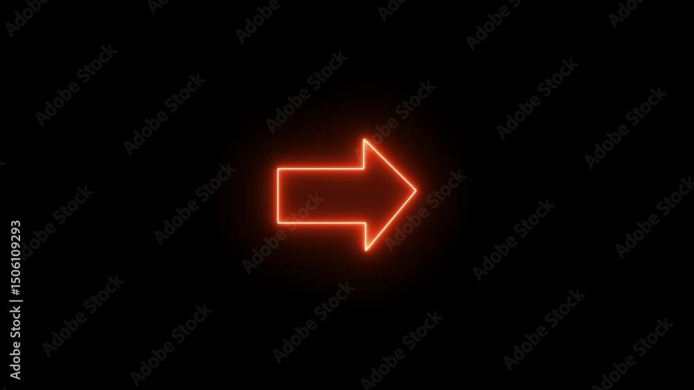 Arrow-shaped neon sign. Neon arrow symbol icon. Arrow-shaped neon sign. Neon arrow symbol icon.