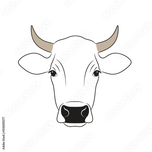 Minimalist Cow Head Illustration