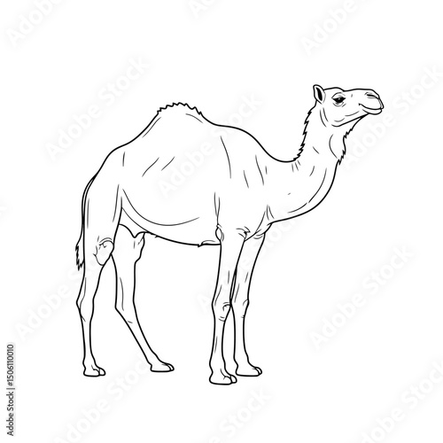 Simple Camel Outline Illustration