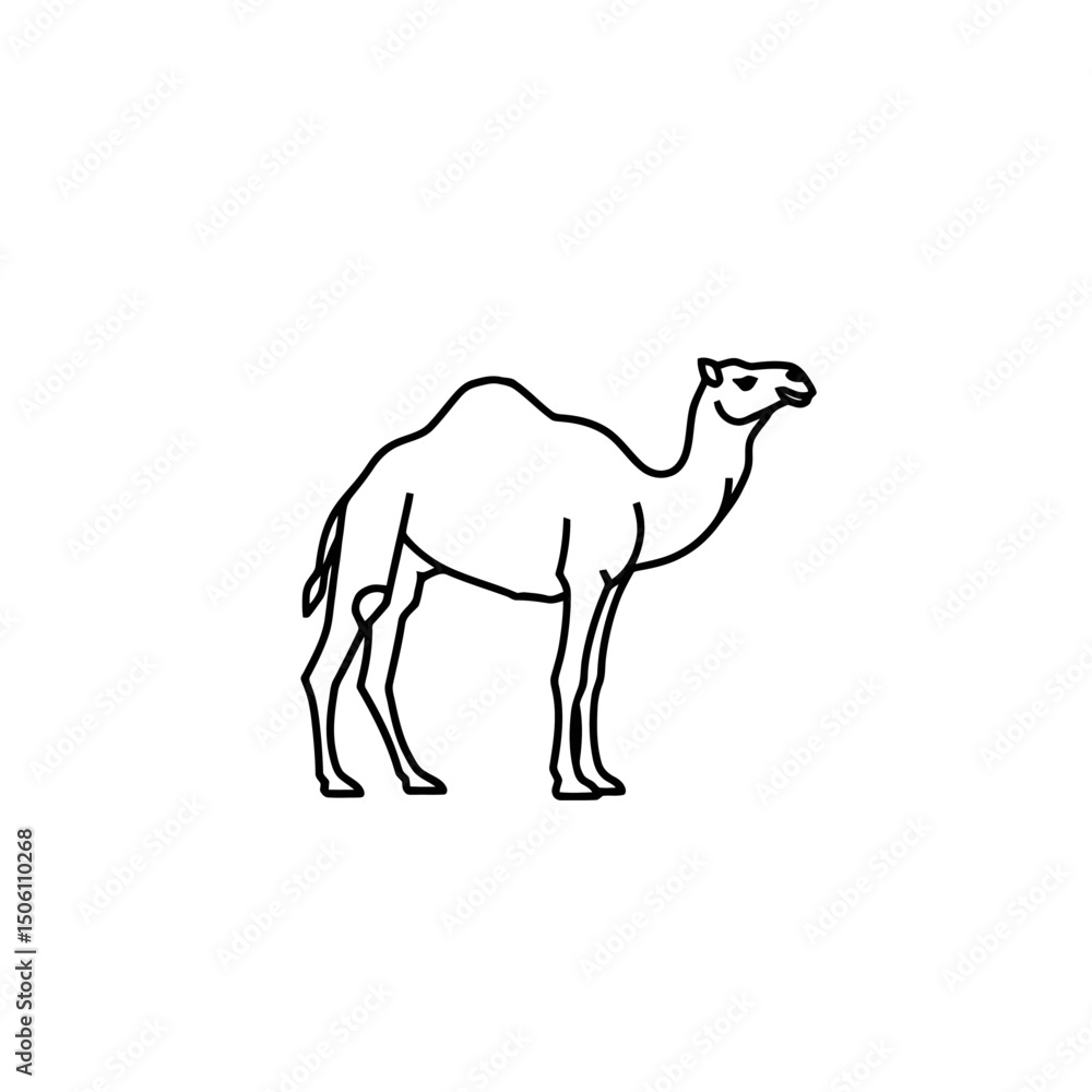Fototapeta premium Camel Silhouette: Desert Animal Vector Illustration