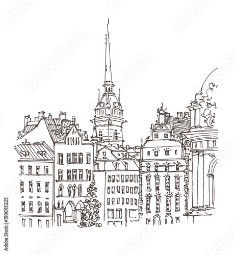 Photography Travel sketch of Stockholm, Sweden
