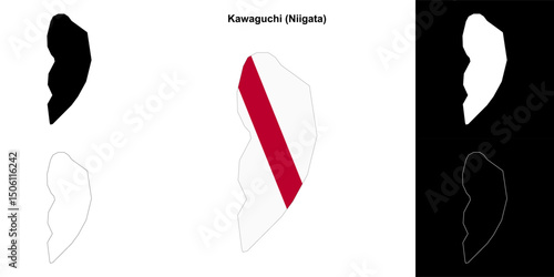 Kawaguchi (Niigata) outline map set