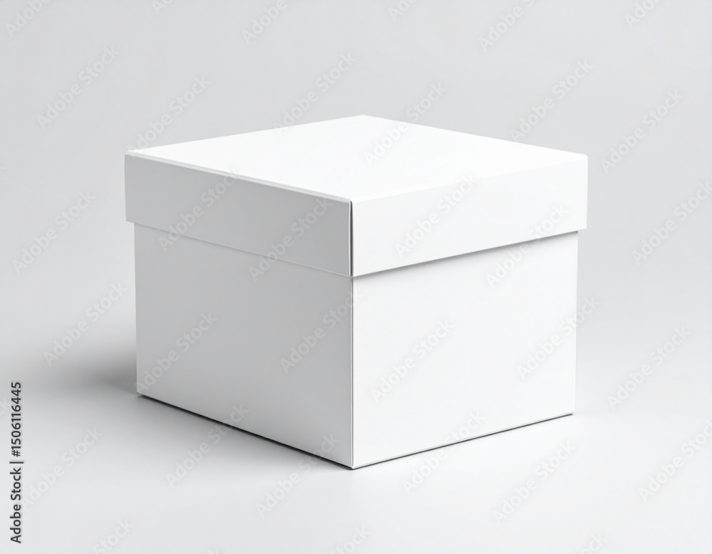 A minimalist box packaging mockup with customizable labels A minimalist box packaging mockup with customizable labels