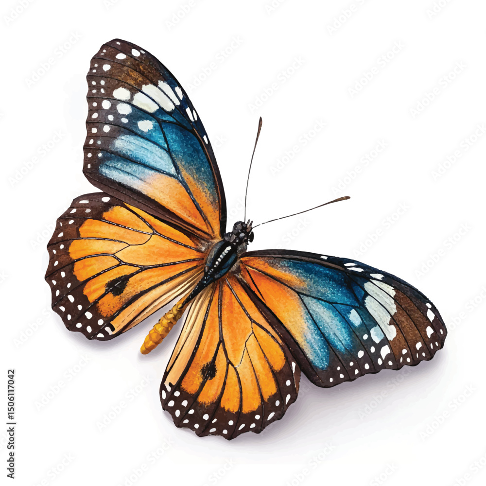 Fototapeta premium beautiful purple butterfly isolated on white background