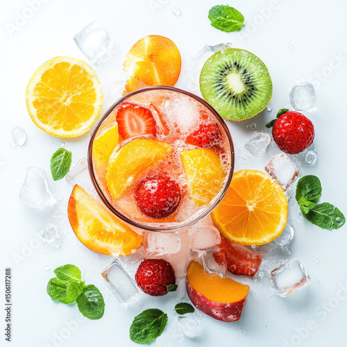 fresh fruit juice with fruits