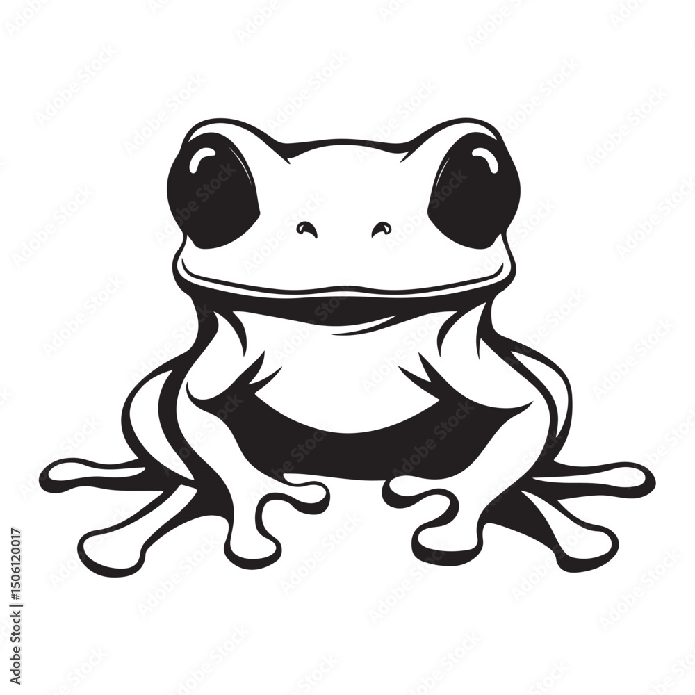 frog black silhouette, Vector Illustration In Flat Style frog black silhouette, Vector Illustration In Flat Style