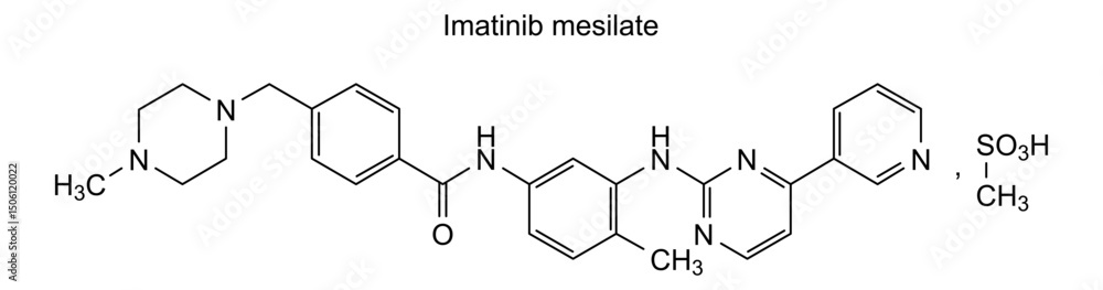 Chemical structure of imatinib mesilate, drug substance Chemical structure of imatinib mesilate, drug substance