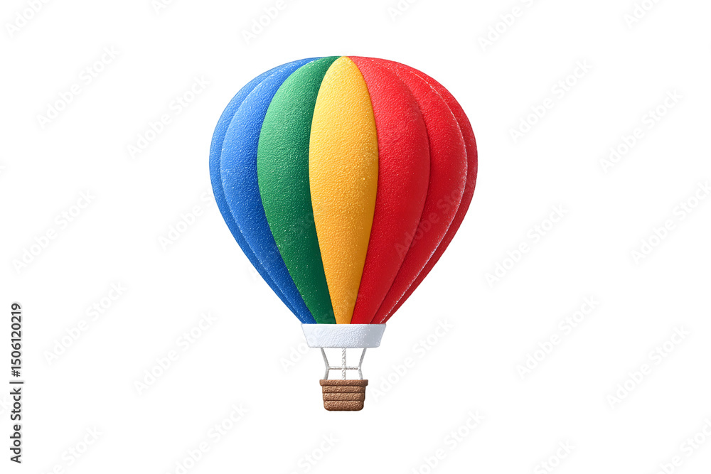 Fototapeta premium Colorful Hot Air Balloon with Textured Fabric Design