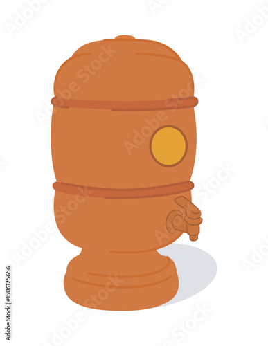 Filtro de Barro vector. Traditional Brazilian clay water filter illustration. 