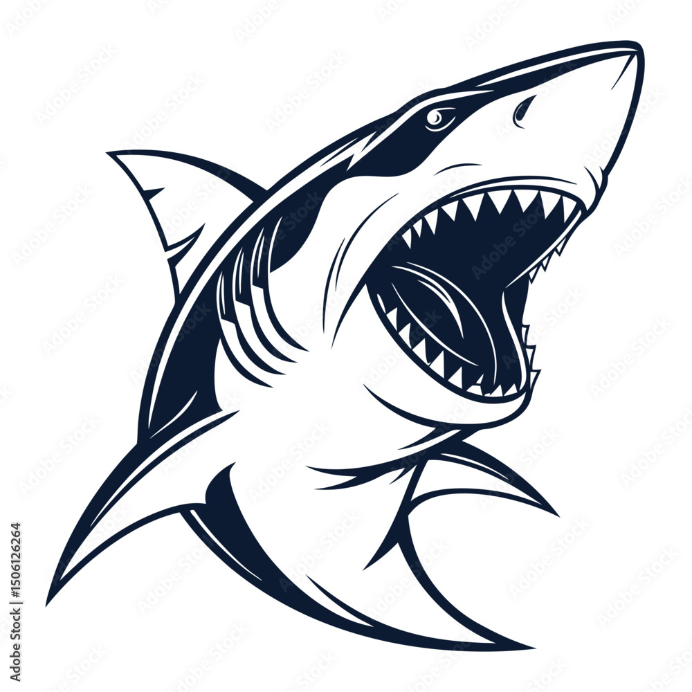 Fototapeta premium Ferocious Shark Illustration