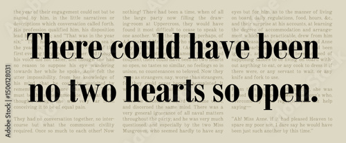 No Two Hearts So Open - Persuasion - Jane Austen Quote - Classic Literature Typography Artwork