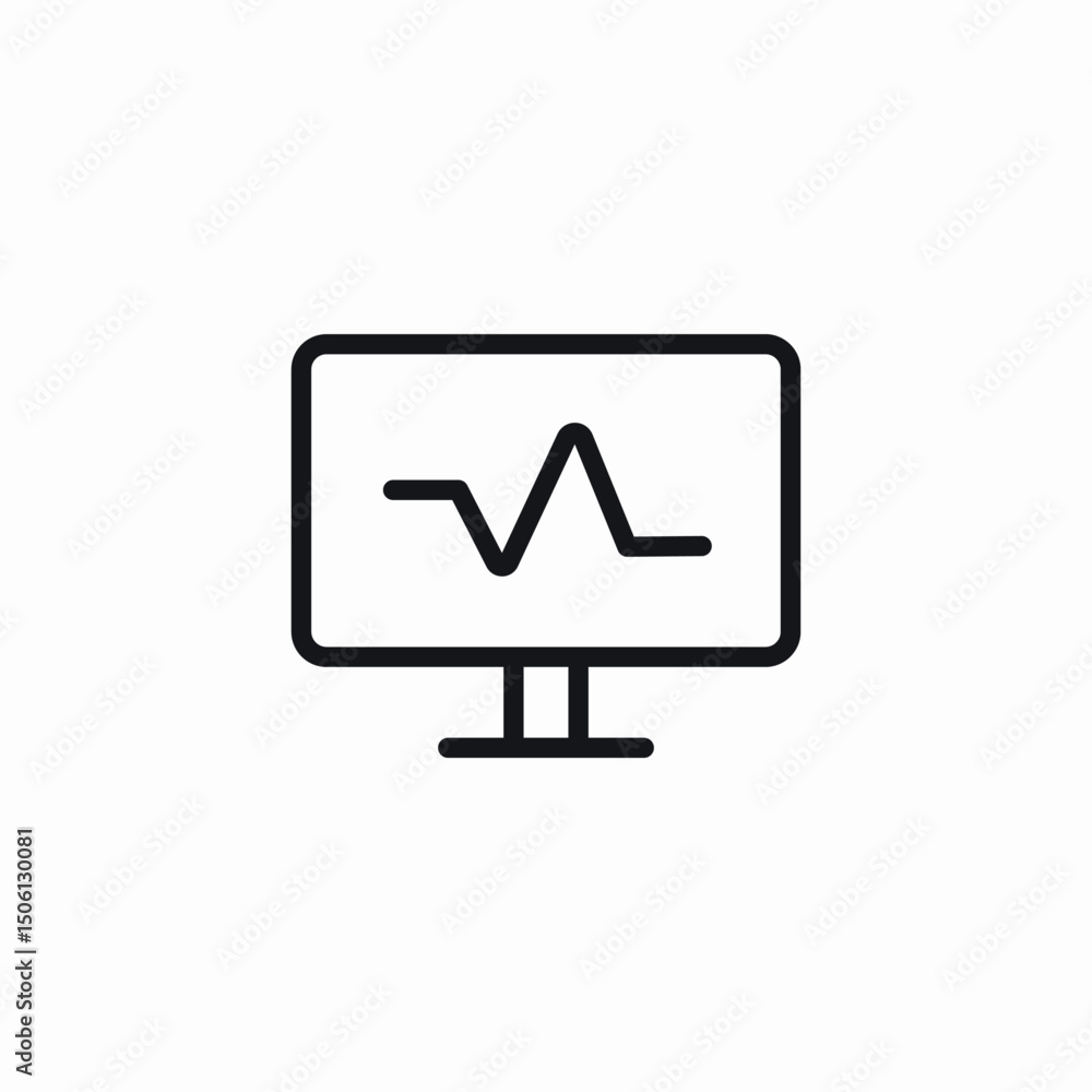 heart rate screen icon sign vector heart rate screen icon sign vector