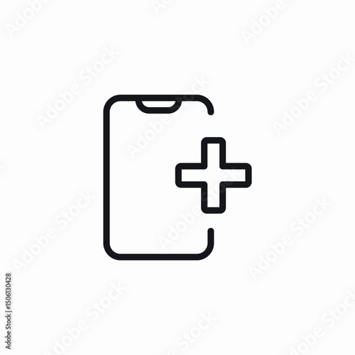 mobile medical app icon sign vector