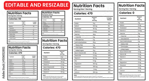 nutrition facts, nutrition facts label, vitamin facts, nutrition fact template