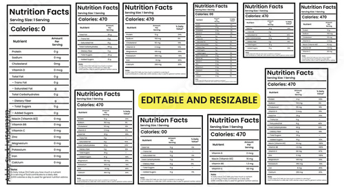 nutrition facts, nutrition facts label, vitamin facts, nutrition fact template