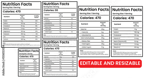nutrition facts, nutrition facts label, vitamin facts, nutrition fact template