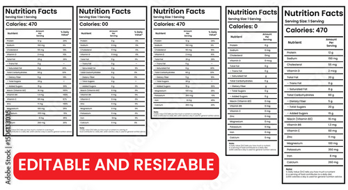 nutrition facts, nutrition facts label, vitamin facts, nutrition fact template