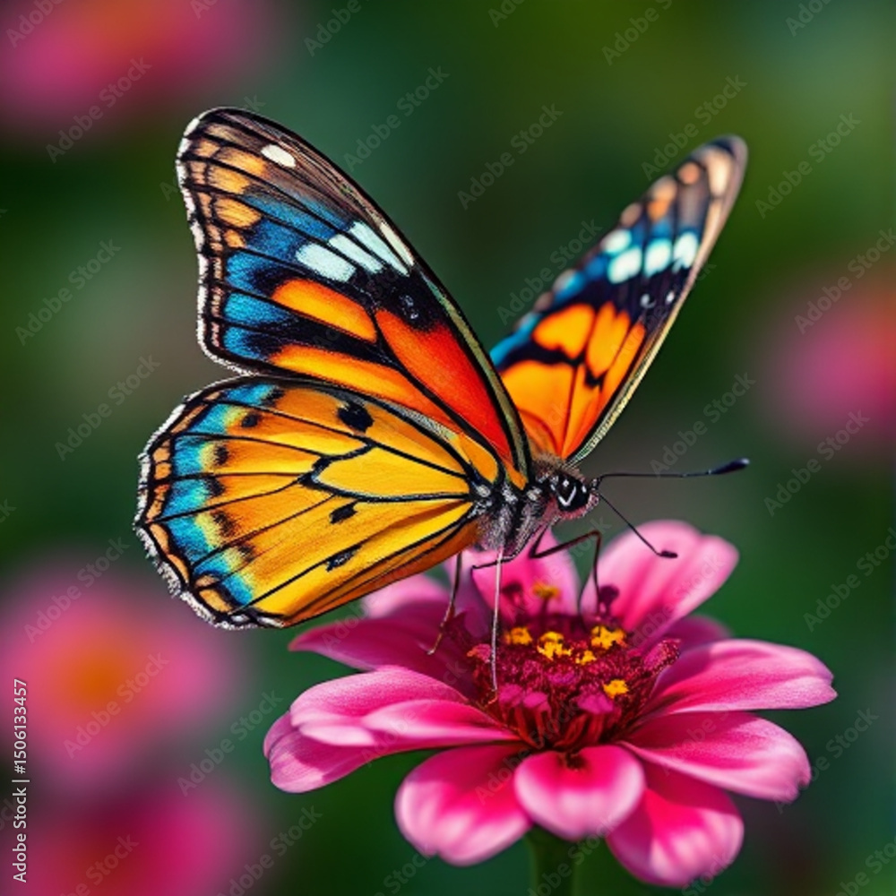 Naklejka premium butterfly on flower