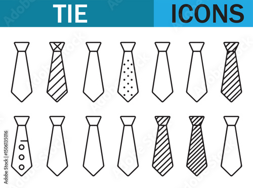 Necktie Design Collection - Hand-drawn Illustrations of Formal Wear