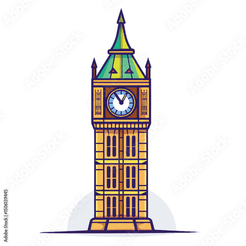 A cute of Big Ben vector illustration