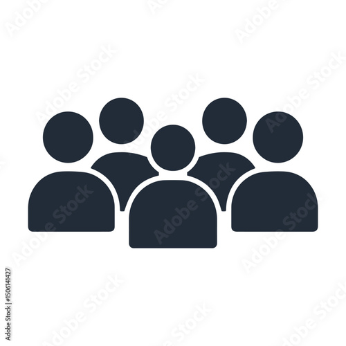 Flat icon of a group of people, symbolizing users, community, team, and human interaction