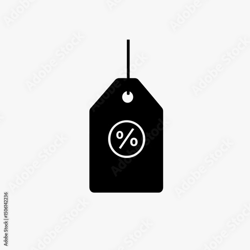 Minimal price tag icon with percent symbol, perfect for discounts, sales, promotions, offers, retail pricing, deals, shopping, and special price marketing