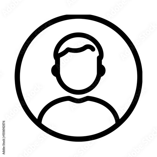 Minimalist male profile avatar in a circular frame, suitable for user account, personal identification, social media, and digital networking interfaces