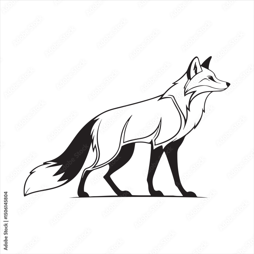Fototapeta premium red fox vector art illustration
