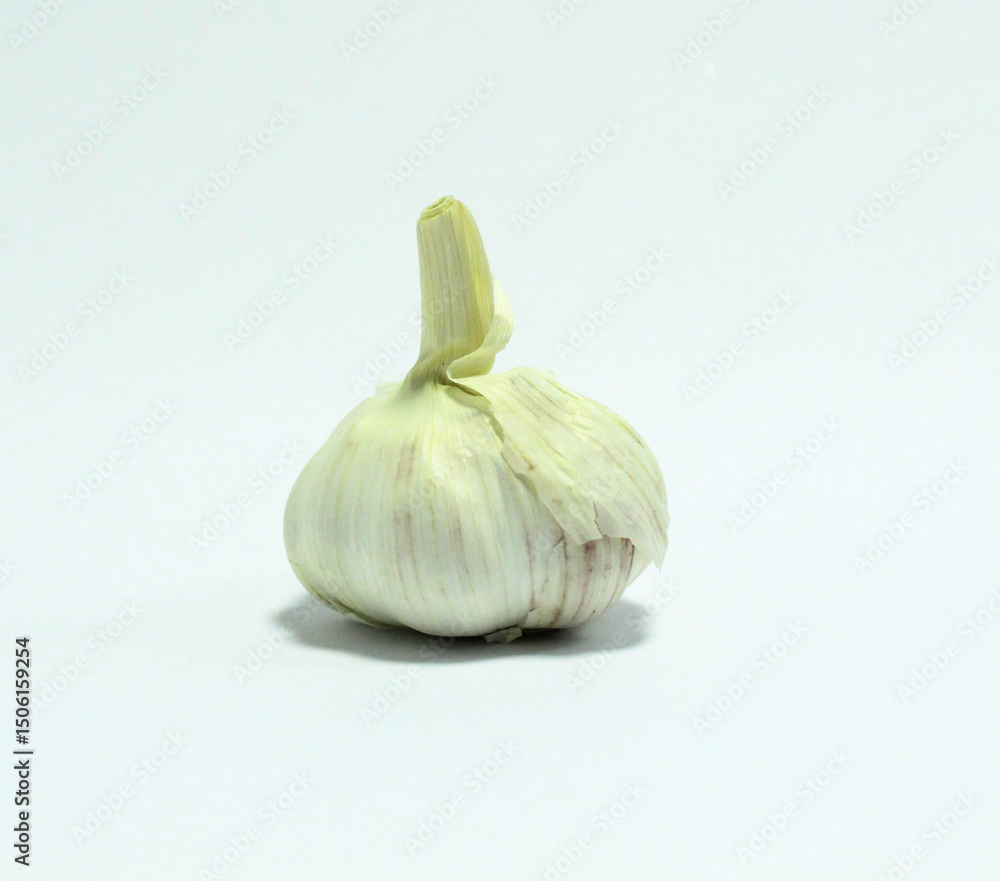 Obraz premium Garlic on a White Background