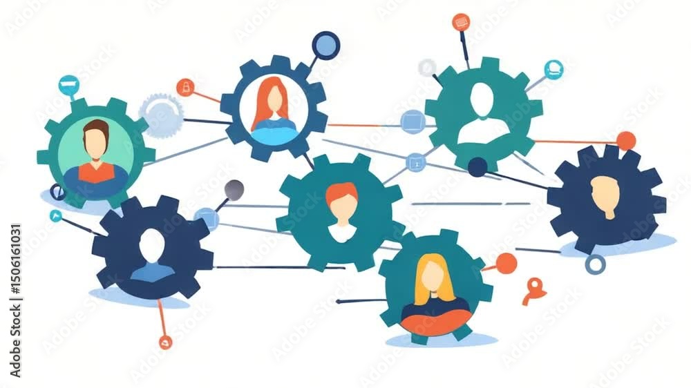 business people with gears business people with gears