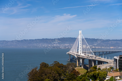 San Francisco-Oakland Bay Bridge view on a clear day.