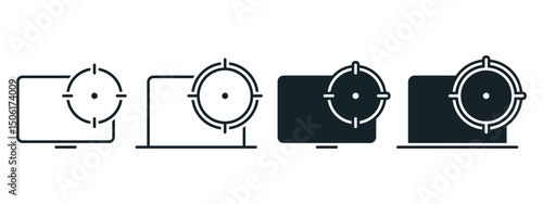Computer target icon. Illustration vector