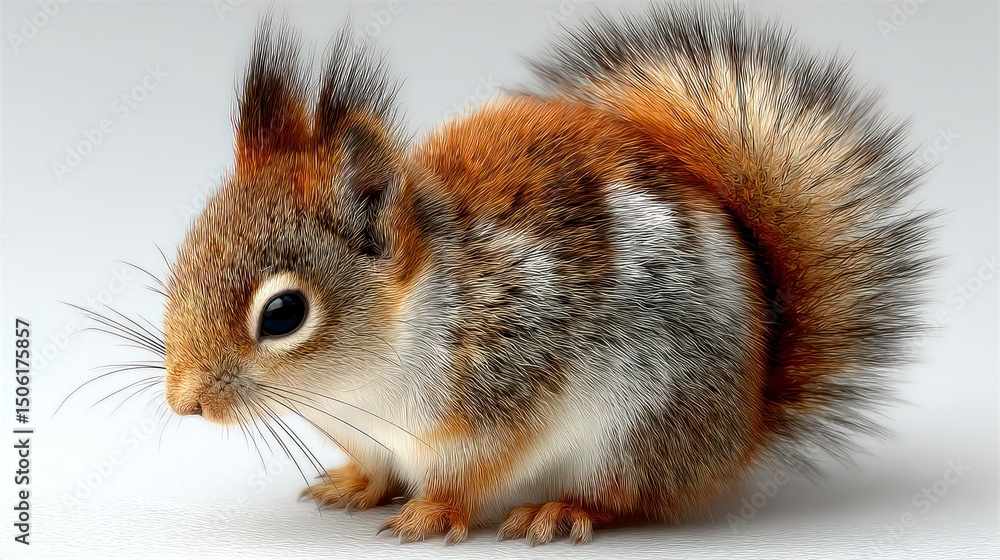 Fototapeta premium A fluffy creature with vibrant fur showcasing detailed textures and natural colors ideal for