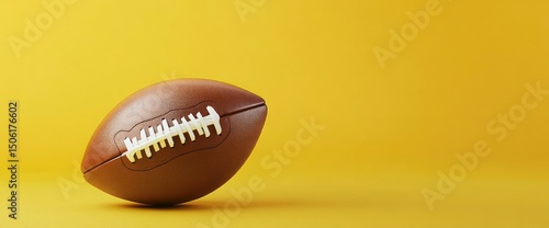 American Football on Yellow Background Ready for the Game