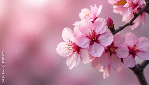 Delicate pink sakura blossoms, full bloom, soft petals , motif, overlay