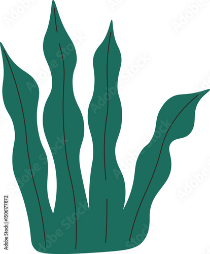 Abstract Seaweed Plant Drawing
