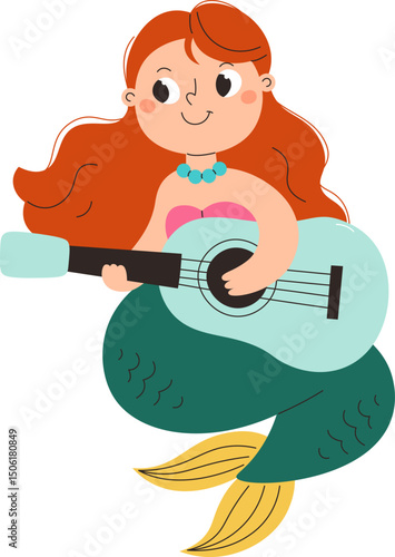 Mermaid Playing Guitar
