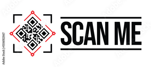 Central QR code framed by square brackets, bold 'SCAN ME' text on a clean, minimalist background. Emphasizes scannability with a functional, no-nonsense design. Ideal for tech, marketing.